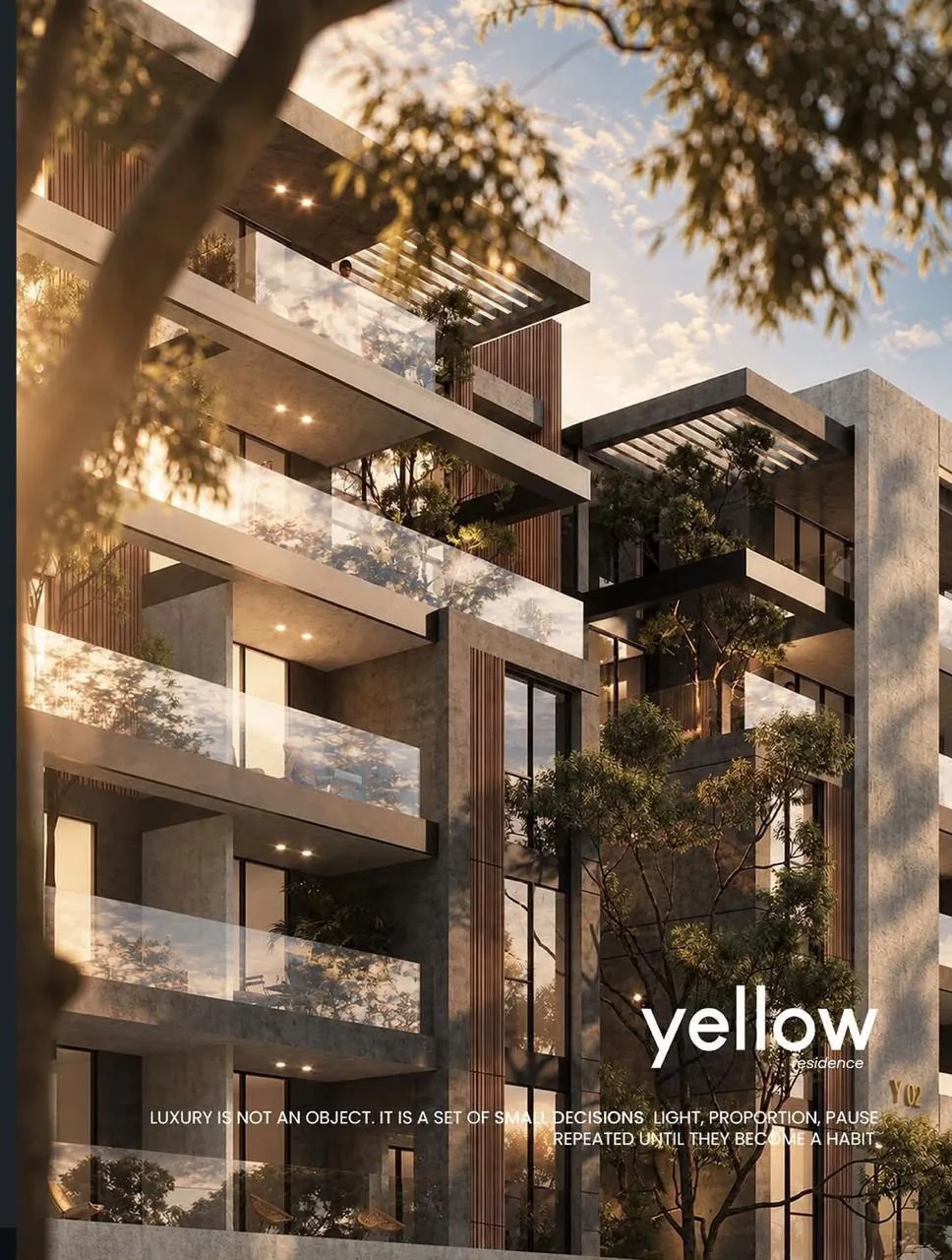 تصميم واجهة وحدات مشروع Yellow Residence من Urbnlanes